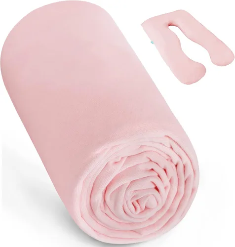 Vista 9 de Funda de almohada de embarazo en forma de U 100% algodón (solo funda de almohada), funda de repuesto súper suave que se adapta a la mayoría