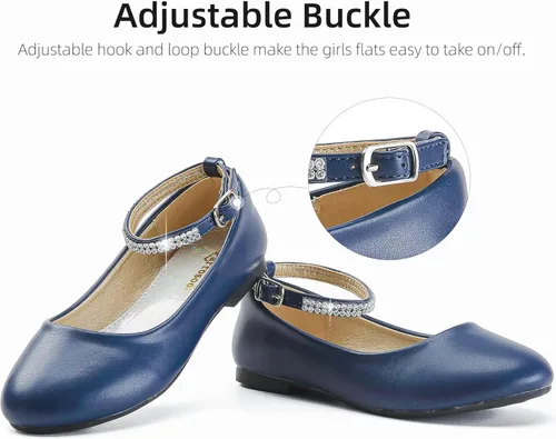 Vista 3 de Zapatos de vestir para niñas, zapatos planos para niñas pequeñas y grandes