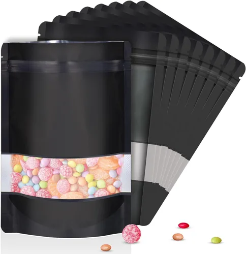 Vista 16 de Bolsas de Mylar de 7.1"x10.2" de 1 cuarto de galón, 120 piezas para almacenamiento de alimentos, bolsa a prueba de olores con ventana mate, bolsas