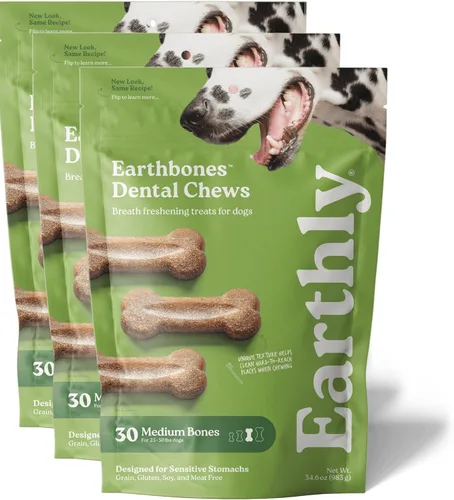 Vista 13 de Earthbones - Masticables dentales para perros de 10 a 20 libras, 30 huesos