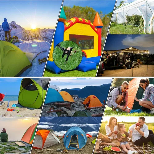 Vista 2 de Paquete de 8 estacas de tienda de campaña resistentes de 12 pulgadas de acero para acampar irrompibles e inflexibles