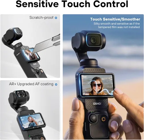 Vista 3 de Tomat Protector de pantalla AR para DJI Pocket 3 accesorios con kit de instalación de alineación automática, película protectora de pantalla