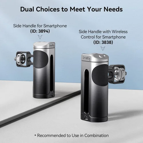 Vista 6 de SmallRig Mini mango lateral para jaula de teléfono, aparejo de video para teléfono inteligente con hilos de 1/4 a 20 hilos y zapata fría, ajustable