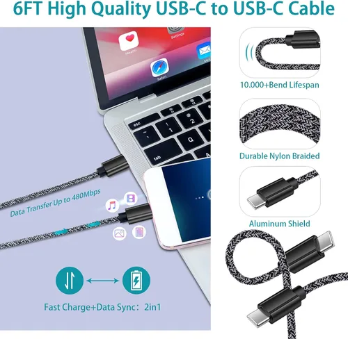 Vista 4 de Cargador de coche de carga rápida 30 W USB C adaptador de coche, cable tipo C a C para Google Pixel 10a 10 Pro XL/Fold 9 Pro, 8a 8 7a 7 6a 6 5 4a 3a