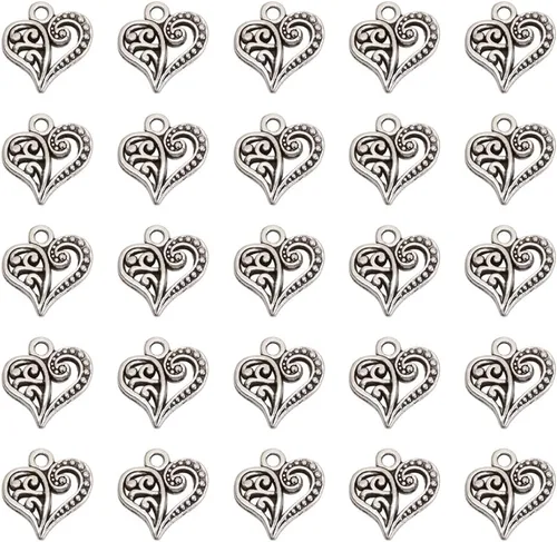 100 colgantes flotantes de metal tibetano de plata antigua para manualidades y fabricación de joyas