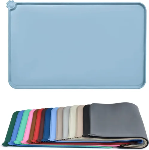 Vista 16 de AUDWUD - Tapete de silicona impermeable para alimentación de mascotas, antideslizante, tapete para tazón de perros para comida y agua