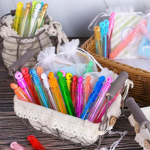 Vista 5 de Juguetes de regalo de fiesta de cumpleaños para niños, surtido de 300 piezas de 20 colores de mini varitas de burbujas, rellenos navideños