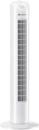 Vista 9 de Comfort Zone - Ventilador de torre para dormitorio, de 32 pulgadas, 3 velocidades, oscilación de 90°, ventilador sin aspas para interior, con asa