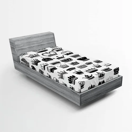 Vista 46 de Ambesonne Sábana bajera africana, estampado abstracto de líneas únicas, funda de cama con bolsillo profundo elástico para mayor comodidad