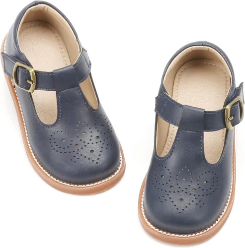 Otter MOMO Vestido de uniforme escolar con tirantes en T para niña Mary Jane Flat