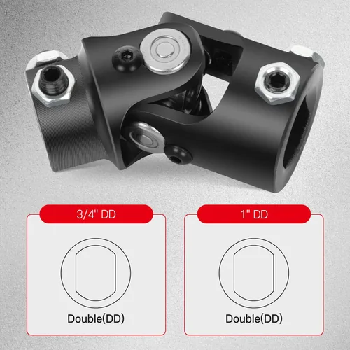 Vista 4 de CCIYU Juntas de dirección Eje de junta en U 1" DD X 3/4" DD Negro 3.268 in