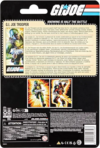 Vista 10 de G.I. Joe Classified Series Retro Cardback G.I. Joe Trooper, figura de acción coleccionable de 6 pulgadas con 14 accesorios