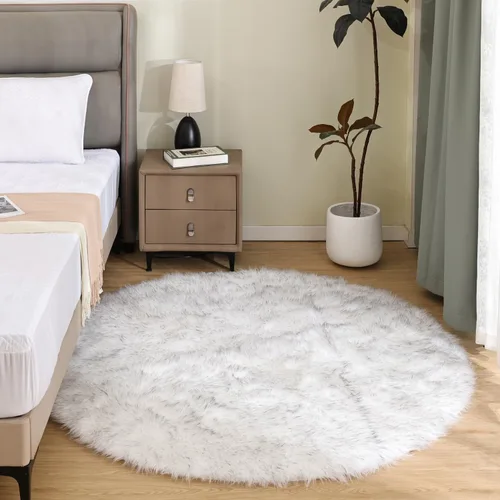 Vista 14 de Latepis - Alfombra rectangular de piel sintética tipo lana de oveja suave y esponjosa de estilo bohemio para sala de estar, dormitorio y residencias