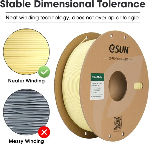 Vista 3 de eSUN Filamento PLA Mate 1.75mm, Filamento PLA Mate para Impresora 3D, Carrete de 1KG, Filamento de Impresión 3D para Impresoras 3D, Carrete