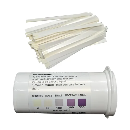 Vista 4 de Tiras reactivas de cetona de leche para BHB en leche de vaca [Vial de 50 tiras]