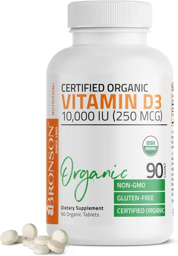Bronson Vitamina D3 10,000 UI para Apoyo Inmunológico, Función Muscular Saludable y Salud Ósea, Suplemento de Vitamina D Orgánico de Alta Potencia