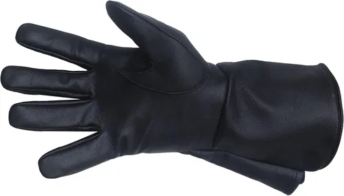 Vista 2 de Guantes de cuero con puño largo, medievales, ajuste perfecto, calidad premium, cuero suave