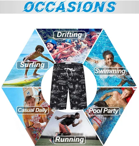 Vista 6 de APTRO - Traje de baño para hombre de secado rápido de 9 pulgadas, trajes de baño de playa grandes y altos