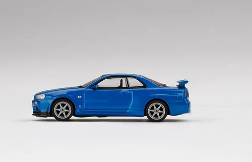 Vista 4 de True Scale Miniatures Modelo de automóvil compatible con Nissan Skyline GT-R (R34) V-Spec II Bayside Blue Edición Limitada 1/64 Modelo de automóvil