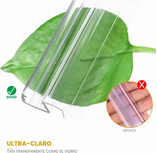 Vista 5 de Tira de sellado inferior de puerta de vidrio para ducha de baño, 2 tiras de sellado de PVC transparente de 36 pulgadas de largo para panel de puerta