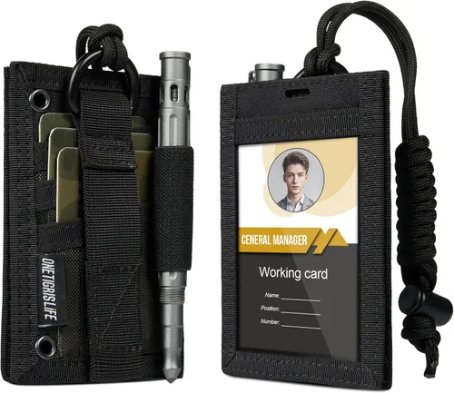Porta tarjetas táctico para documentos, bolsillo organizador con llavero de OneTigris