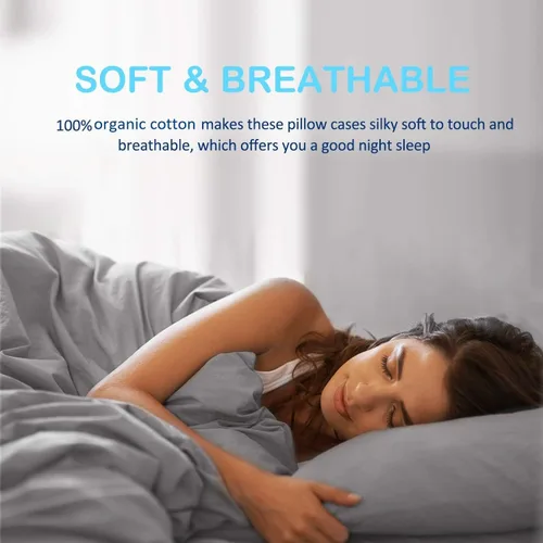 Vista 5 de Cotton Star Juego de 2 fundas de almohada de viaje para niños pequeños, 12 x 16 pulgadas, rosa rubor, 100% algodón orgánico, cierre de cremallera