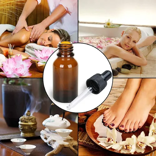 Vista 4 de Botellas de spray ámbar y vidrio - 0.7 fl oz, botellas de rodillo de 0.3 fl oz para aceites esenciales y cosméticos