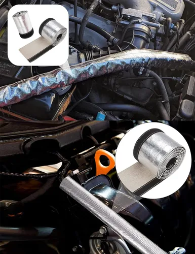 Vista 4 de Funda de calor aluminizada para protección contra el calor, línea de combustible, cable de calor para la máxima protección contra el calor