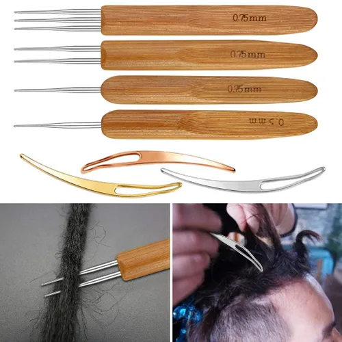 Vista 4 de 7 ganchos de ganchillo para rastas, incluye rastas de ganchillo para tejer el cabello, 2 piezas, 1 gancho + 1 pieza 2 ganchos + 1 pieza 3 ganchos +