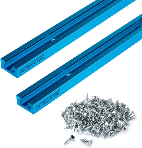 Vista 10 de POWERTEC 72031 Kit de Perilla de Riel en T con Broca de Router de Ranura en T (1-1/16" Diám. x 5/16" Alt. x 1/2" Vástago), Pernos Hexagonales