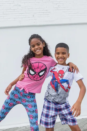 Vista 6 de Marvel Spider-Man - Paquete de 4 camisetas sin botones para niños pequeños a grandes
