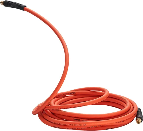Vista 9 de VEVOR Manguera de aire, manguera híbrida de compresor de aire de 1/2 pulgada x 50 pies, mangueras neumáticas resistentes a las torceduras de 300 PSI
