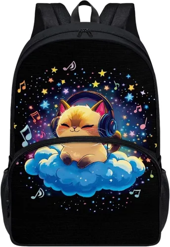 Vista 30 de American Flag Fire Galaxy Pattern Kids Backpack for Boys Girls Elementary Students Bookbag Middle School Bag Lightweight Children Travel Bag