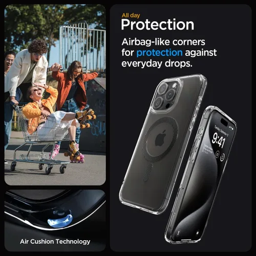 Vista 6 de Spigen Ultra Hybrid Mag - [tecnología anti-amarillamiento] compatible con MagSafe diseñado para iPhone 13 Pro Max Case (2021), blanco