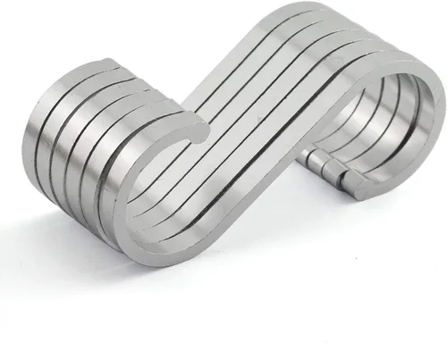 Vista 6 de 12pcs Black Space Aluminio S Hook Flat S Shape Baño Cocina Barandilla S Colgador multiusos Cuchara Sartén Olla Toallas, etc. Accesorios Perchas