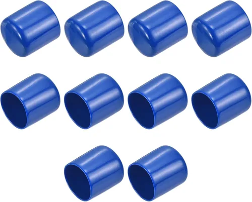 Vista 211 de uxcell 10 tapas de goma para extremos de 0.591 in de identificación, tapa de extremo redondo, protectores de rosca de tornillo, color negro