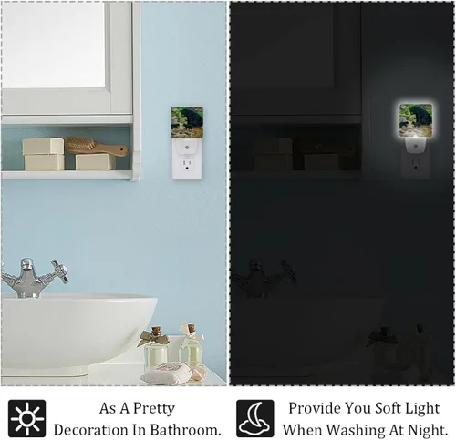 Vista 5 de LORVIES Black Bears - Luz nocturna LED con sensor automático del atardecer al amanecer, decoración nocturna para dormitorio, baño, cocina, pasillo