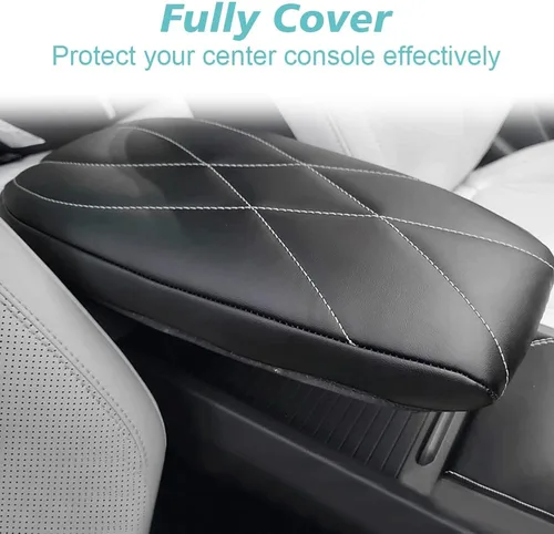 Vista 5 de BestEvMod Funda para reposabrazos de consola central compatible con Mustang Mach-E Mach e 2021 2022 2023, accesorios interiores, protector de cuero