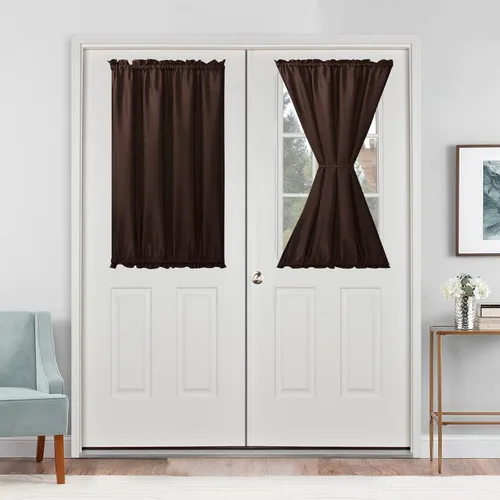 Vista 81 de Hiasan Cortinas francesas para puerta de privacidad, cortina frontal semitransparente con bolsillo para barra para ventana de puerta, 1 panel