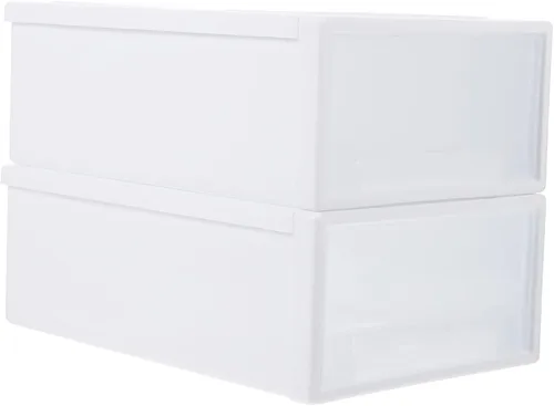 2Pcs Transparent Stackable Shoe Storage Organizer with Lids Plastic Containers for Shoes Closet Organizer Storage Boxes for Easy Access and