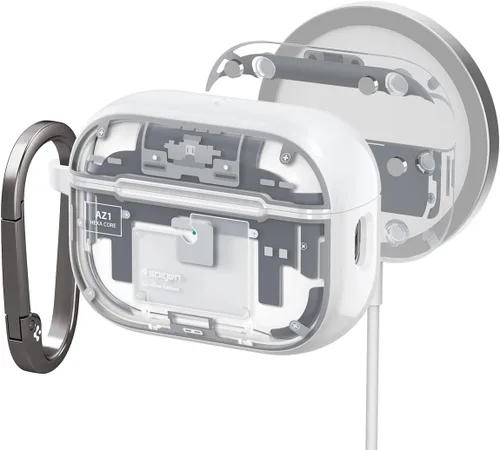 Vista 11 de Spigen Funda ultra híbrida diseñada para AirPods Pro de 2ª generación 2022/2023 (cable USB-C/Lightning), transparente