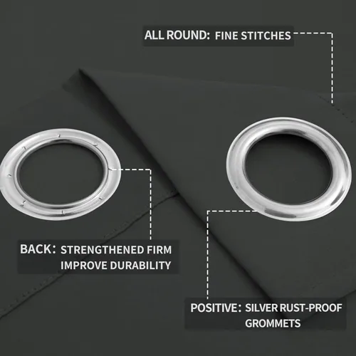 Vista 438 de Easy-Going - Cortinas opacas para dormitorio, aislamiento térmico sólido con ojales, cortinas de ventana para reducción de ruido, cortinas