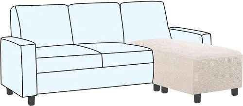 Vista 72 de H.VERSAILTEX Funda Deslizable para Otomana Rectangular Ajuste de Longitud 29"-34" Reposapiés Fundas Deslizables para Sofá Funda para Taburete