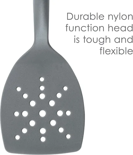 Vista 5 de Rachael Ray Juego de cucharas flexi Turner y raspar y utensilios de cocina, 2 piezas, color gris