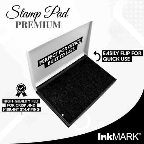 Vista 2 de Bloc de sellos premium de gran tamaño 4" x 7" - para sellos de goma tradicionales - color negro, Negro