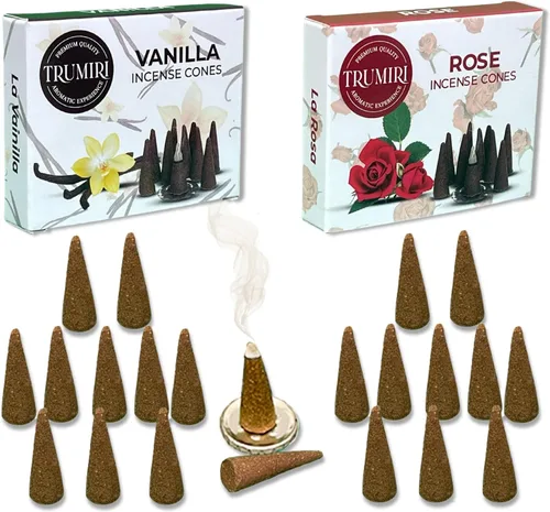 Vista 43 de TRUMIRI Conos de Incienso - Paquete Combo de 20 Conos de Incienso - 10 Cedro + 10 Pino - Conos de Incienso - Conos de Incienso Perfumados - Aromas
