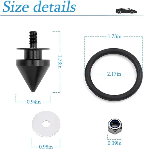 Vista 2 de AUCELI 4 kits de liberación rápida para parachoques de automóvil, kits de fijación de placa apretada de parachoques delantero y trasero de aleación
