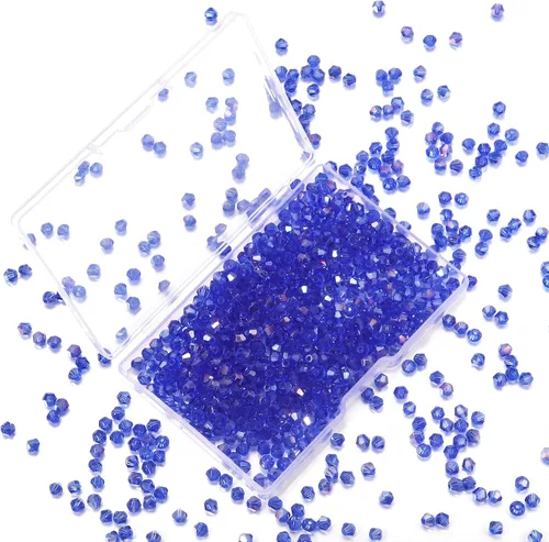 Vista 9 de 1000 cuentas de cristal de cristal de 0.157 pulgadas a granel facetadas de bicono espaciador cuentas para hacer joyas de bricolaje