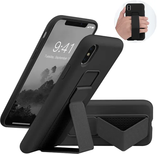 Vista 103 de Funda de silicona con soporte de LAUDTEC compatible con iPhone 7/8/SE, soporte de metal con soporte de pie vertical y horizontal, cubierta flexible