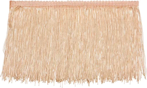 Vista 41 de Uxcell 10 yardas y 4 pulgadas beige con flecos de cadeneta - poliéster, estilo bohemio para múltiples ocasiones